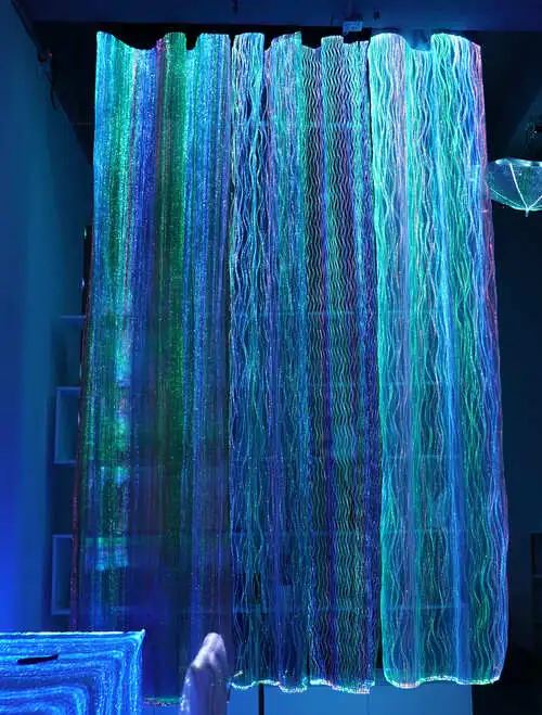 pillows of optic fiber fabric by LumiGram / Dreamlux